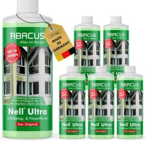 ABACUS Nell Ultra Algenentferner, Grünbelagentferner, Flechtenentferner Grünbelagentferner (Bekannt aus QVC, [- Ergiebiges Konzentrat Selbsttätig mit Langzeitschutz)