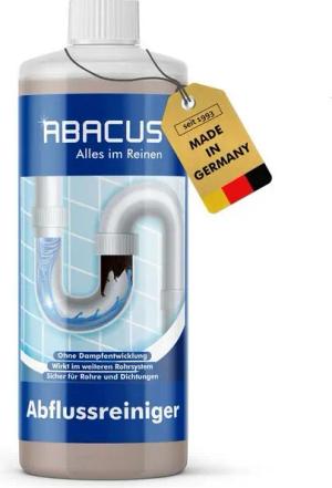 ABACUS Abflussreiniger, Rohrreiniger, Rohrfrei, Abflussfrei Badreiniger (Sicher für Rohre und Dichtungen, [- Wirkt sogar bei stehendem Wasser Löst hartnäckigste Verstopfungen)