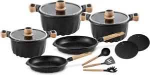 Fiora Topf-Set Topfset Pfannenset Kochtopf Bratpfanne Kochgeschirr alle Herdarten, Aluminiumguss (set, 13-tlg), induktionsgeeignet