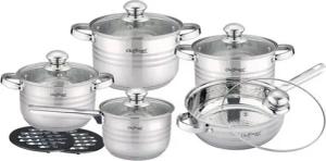 Cheffinger Topf-Set XXL 12-tlg Edelstahl Kochgeschirrset Induktion, (12-tlg)