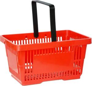 Systafex® Einkaufskorb Einkaufskorb Tragekorb Verkaufskorb mit Griff rot 22l 30kg, 22 l, Industriequalität