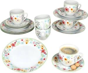 MamboCat Kaffeeservice 18tlg Kaffeeservice Variant Blümchen Porzellan 6 Personen, Porzellan