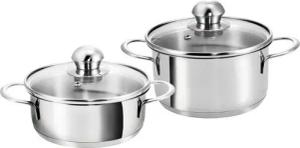 Kopf Topf-Set Parvus 2-teilig, Edelstahl (2-tlg), Kleine Töpfe, Kochtopfset, 14 + 14 cm, inkl. Deckel, Induktion