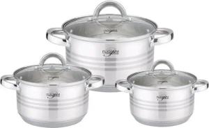 Platinum Kochtopf 6 tlg Edelstahl Kochgeschirr Induktion 18/10 Edelstahl Kochtopf Topf S, (6-tlg)
