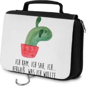 Mr. & Mrs. Panda Kulturbeutel Kaktus Mama - Weiß - Geschenk, Organizer, Büro, Quote, Kakteen, Ärger (1-tlg), Mehrere Fächer