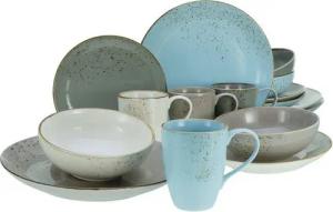 CreaTable Tafelservice 19984 Serie NATURE COLLECTION Skandinavien Geschirrset Kombiservice (16-tlg), 4 Personen, Steingut