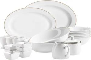 MÄSER Geschirr-Set PROFESSIONAL DINING (24-tlg), 6 Personen, Porzellan