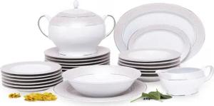 KONSIMO® Kombiservice SCANIA Tafelservice Servierplatten Terrine (24-tlg), 6 Personen, Porzellan, rund, Klassisch-Stil