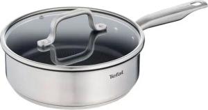 Tefal Schmorpfanne Virtuoso, Induktion, Ø 24 cm, Edelstahl, mit Deckel, Premium-Edelstahl, Titanium Non-Stick Antihaftversiegelung