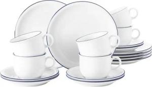 Seltmann Weiden Kaffeeservice Seltmann Weiden Compact Blaurand Kaffeeservice 18-tlg., 6 Personen, Porzellan