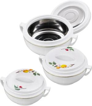 KING Thermobehälter CITRUS, Edelstahl, Kunststoff, (Set, 3-tlg), Innenschüsseln aus Edelstahl