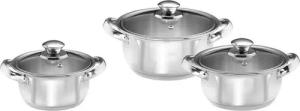KING Topf-Set Silver Line, Edelstahl (Set, 6-tlg., 1x Kochtopf Ø 16 cm, 1x Kochtopf Ø 20 cm, 1x Kochtopf Ø 18 cm), Induktion