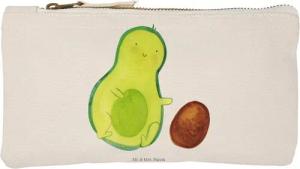 Mr. & Mrs. Panda Kosmetiktasche Avocado rollt Kern - Weiß - Geschenk, Babyparty, Schminktasche klein, Kind, Vegan, Kosmetikbeutel, große Liebe, Säugling, Etui, Veggie, Makeup, Gesund (1-tlg)