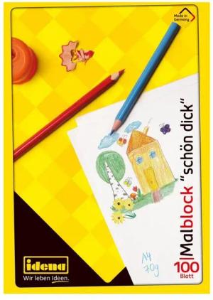Idena Malblock Idena 10390 - Idena Malblock, DIN A4, 100 Blatt, 70g/m², Schön Dick