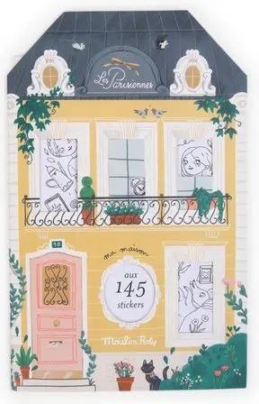Moulin Roty Malvorlage Malbuch 20 Seiten und 145 Stickern Parisiennes Ausmalbuch Stickerbuch