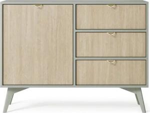 MOEBLO Kommode Abeto Kommode SZD 106 (Moderne Sideboard mit Schubladen und ein Tür Highboard Goldene Türgriffe, Schlafzimmer Komodenschrank), (BxHxT):106x80x38 cm