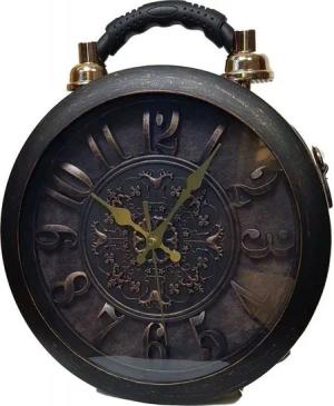 Einkaufszauber Handtasche Designer Handtasche mit echter Uhr Schwarz, Echte Uhr