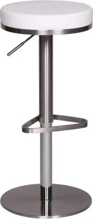 FINEBUY Barhocker SuVa1281_1 (Weiß 57 - 82 cm Edelstahl Barstuhl 360° Drehbar), Tresenhocker Kunstleder, Design Tresenstuhl Modern