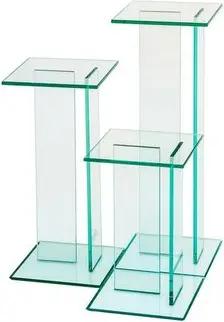 Concept GmbH Beistelltisch in Klarglas, Glas - 25x41x25cm (BxHxT)