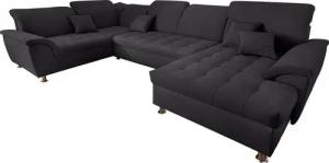 DOMO collection Wohnlandschaft Franzi wahlweise mit Kopfteilverstellung Bettfunktion, Bettkasten, im XXL-Format B/T/H: 352/214/80 cm, Steppung im Sitz, U-Form