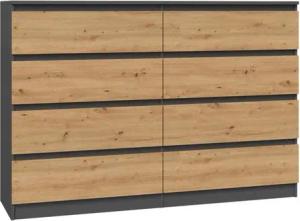 ibonto Kommode Große Mehrzweckschrank mit 8 Grifflosen Schubladen