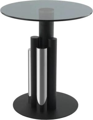 Kayoom Beistelltisch Ontario 225, Runde Glasplatte aus Sicherheitsglas, 100% Edelstahl (1-St), Modernes Design, zweifarbiges Säulengestell, Eyecatcher Element