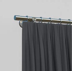 indeko Gardinenstange Linz, Ø 20 mm, 1-läufig, Wunschmaßlänge, mit Bohren, verschraubt, Stahl, Komplett-Set inkl. Montagematerial