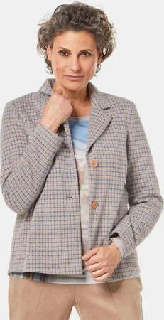 Indoorjacke aus strukturiertem Jersey - beige / gemustert - Gr. 22 von Goldner Fashion