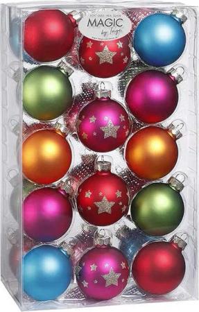 INGE-GLAS® Weihnachtsbaumkugel Weihnachtskugeln MilleFiori, Ø 6 cm, 28 Stück