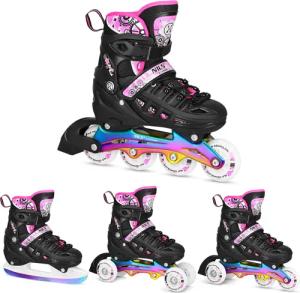 Inlineskates Rainbow mit austauschbarem Hockey-Schuhbrett NH10905 Nils Extreme
