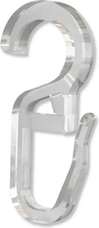 INTERDECO Gardinenhaken Faltenhaken mit Öse 10 mm Ø, passend für viele Gardinenringe, (Packung, 100-St., Faltenhaken (Überklipshaken mit Faltenlegehaken), Kunststoff