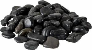 INTERGARDEN Zierkies Dekosteine schwarz poliert 2,5kg, Kieselsteine Garten 2-3 cm, (Becher)