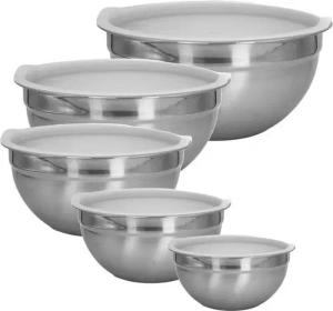 Intirilife Schüssel, Edelstahl, (5-tlg), 5-teiliges Schüssel Set Rührschüsseln Salatschüssel Servierschüssel