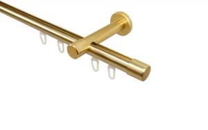 iso-design Gardinenstange Innenlauf 20 mm 1-läufig Endstück Kappe Wandabstand 8 cm, Ø 20 mm, 1-läufig, Fixmaß, Wandmontage, Aluminium, Innenlaufprofil mit Metallsäge kürzbar