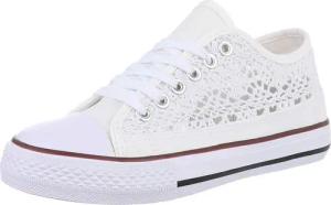 Ital-Design Bequeme Freizeit Sneaker für Damen und Herren Sneaker (89091950) Flach Sneakers Low in Weiß