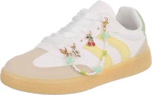 Ital-Design Damen Sneaker mit dekorativen Schnürsenkeln für Freizeit Sneaker (91117329) Flach Sneakers Low in Weiß