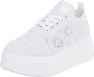 Ital-Design Damen Sneaker mit erhöhtem Komfort und kunstvollem Design Sneaker (91116868) Keilabsatz/Wedge Sneakers Low in Weiß