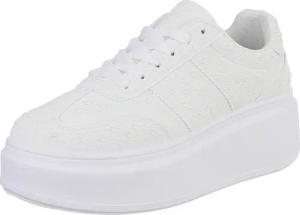Ital-Design Moderne Sneaker mit Glitter-Details für Damen Sneaker (91261121) Keilabsatz/Wedge Sneakers Low in Weiß