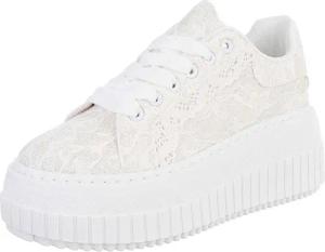 Ital-Design Modischer Sneaker mit Plattform und femininen Details Sneaker (91116846) Keilabsatz/Wedge Sneakers Low in Weiß