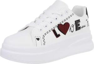 Ital-Design Modischer Sneaker mit Stickdetails für Damen Sneaker (89542770) Keilabsatz/Wedge Sneakers Low in Weiß