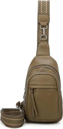 ITALYSHOP24 Schultertasche Damen Sling-Tasche Crossbody Brusttasche Bodybag, Umhängetasche, Crossover & Rucksack