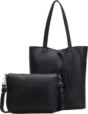 ITALYSHOP24 Schultertasche SET 2in1 Damen Tasche Umhängetasche XXL Shopper, Leichtgewicht Hobo + Crossbody Bag / Schmucktasche