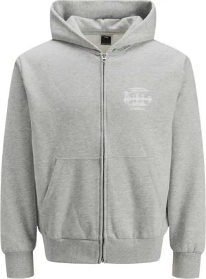 Jack And Jones - "Prime" Kapuzenpullover für Herren, Durchgehender Reißverschluss (Grau)