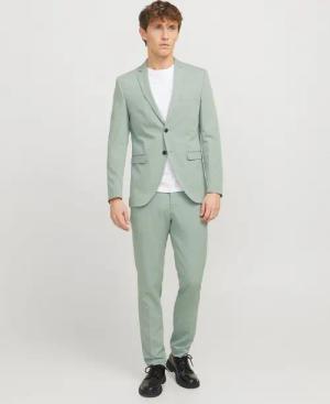 Jack & Jones Anzug JPRFRANCO Extra schmal, pflegeleicht, stilvoll mit fallendem Revers Materialmix, slim fit