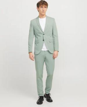 Jack & Jones Anzug "JPRFRANCO Extra schmal, pflegeleicht, stilvoll mit fallendem Revers" slim fit Materialmix, slim fit