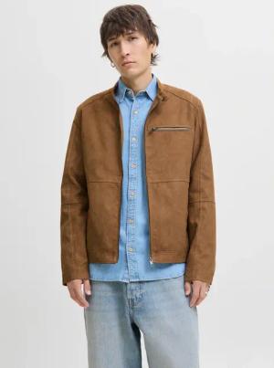 Jack & Jones Bikerjacke "JJEDYLAN mit wasserabweisender Funktion" ohne Kapuze unifarben, modisch, regular fit, Polyester