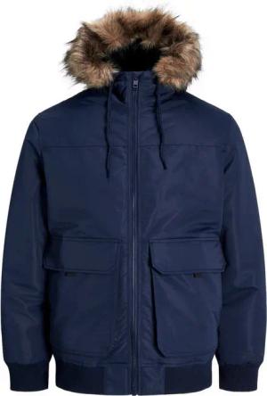 Jack & Jones Bomberjacke JJCONSTRUCT FAUX FUR BOMBER Kapuze mit abnehmbarem Kunstfell-Rand