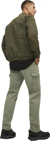 Jack & Jones Herren Cargohose JPSTOLLIE JJBOWIE -Regular Fit - Schwarz Beige Grün
