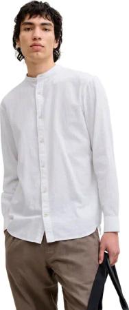 Jack & Jones Herren Freizeit Hemd JJESUMMER LINEN BLEND BAND - Regular Fit