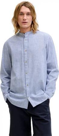 Jack & Jones Herren Freizeit Hemd JJESUMMER LINEN BLEND BAND - Regular Fit